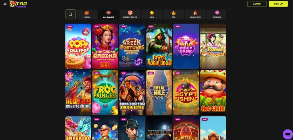 Types of Games Available Types of Games Available